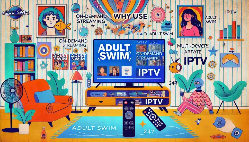 Adult Swim IPTV interface displaying animated shows