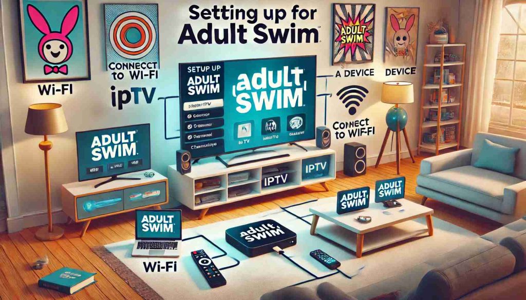 Adult Swim IPTV interface displaying animated shows