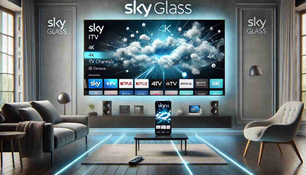 Sky Glass IPTV APK interface with live streaming options